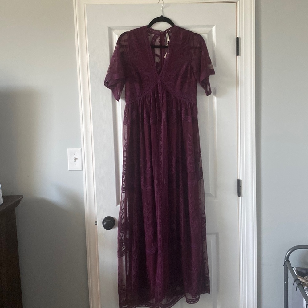 Pink blush maternity maxi dress